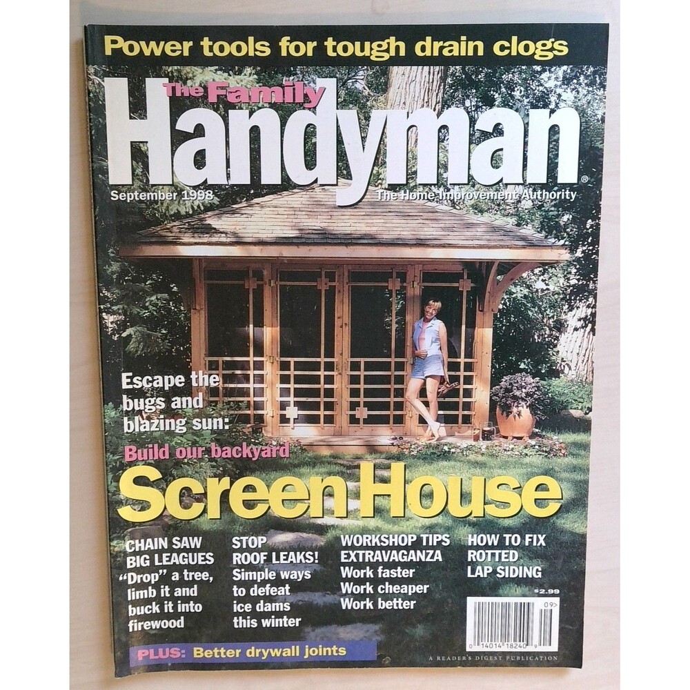 The Family Handyman Magazine September 1998 DIY Home Improvement Screen House